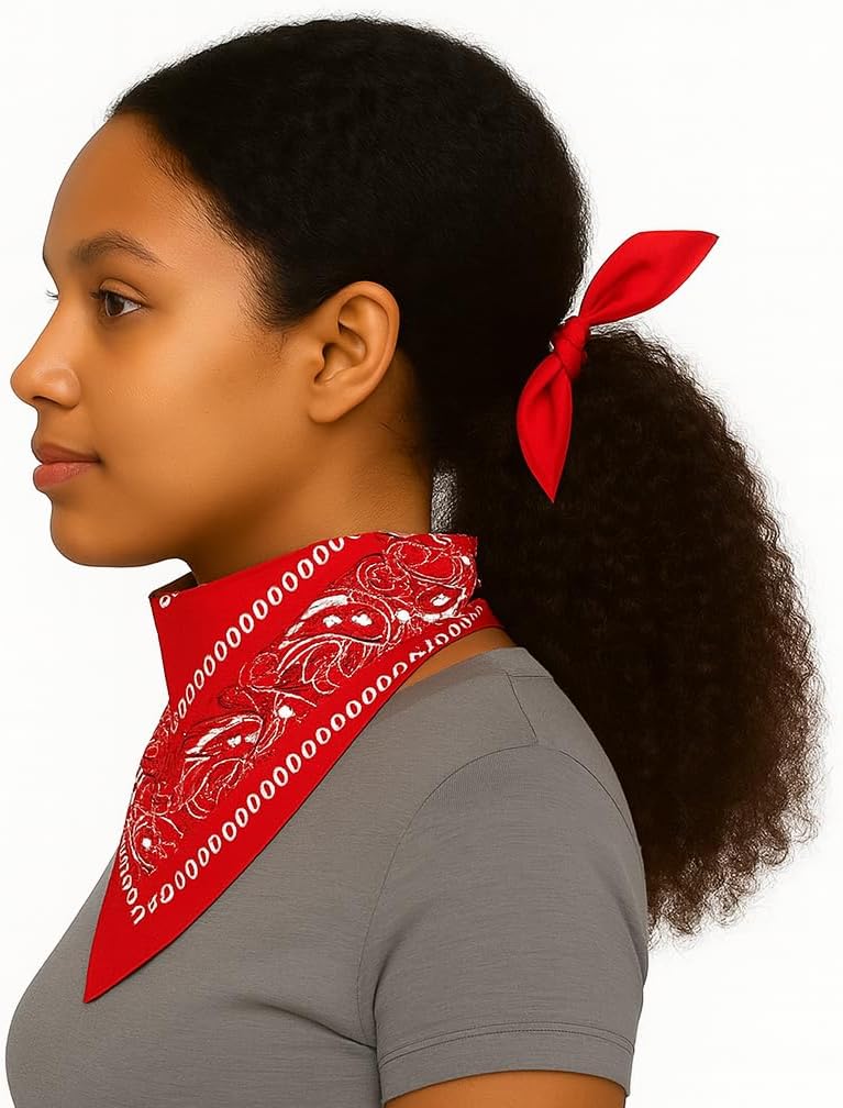 SUNRIBE 3 Pack Paisley Bandanas – 100% Cotton Square 21x21 Head Wrap, Headband, Face Cover, Neck Scarf for Men & Women - Image 5